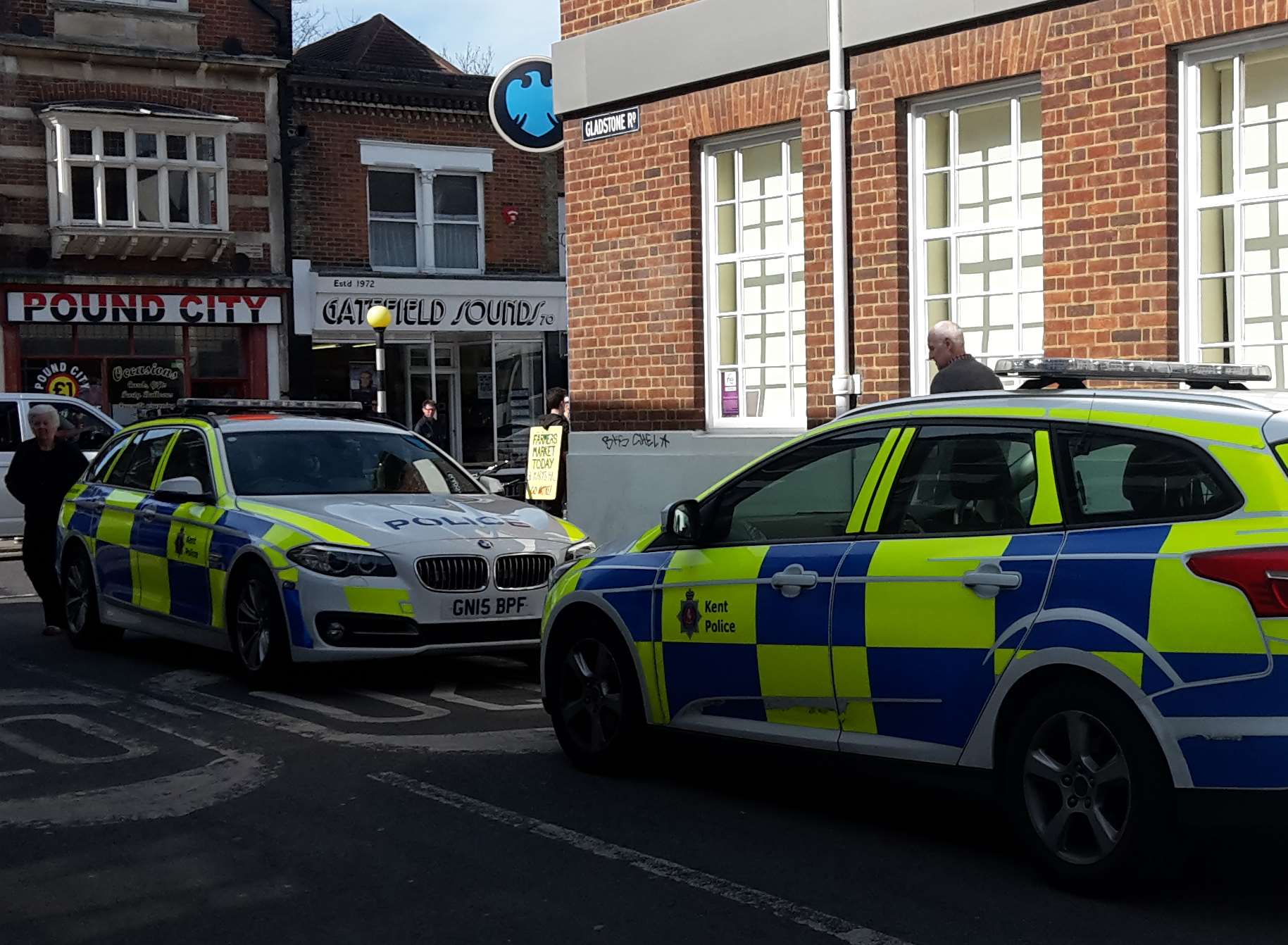 Police outside Barclays bank in Whitstable