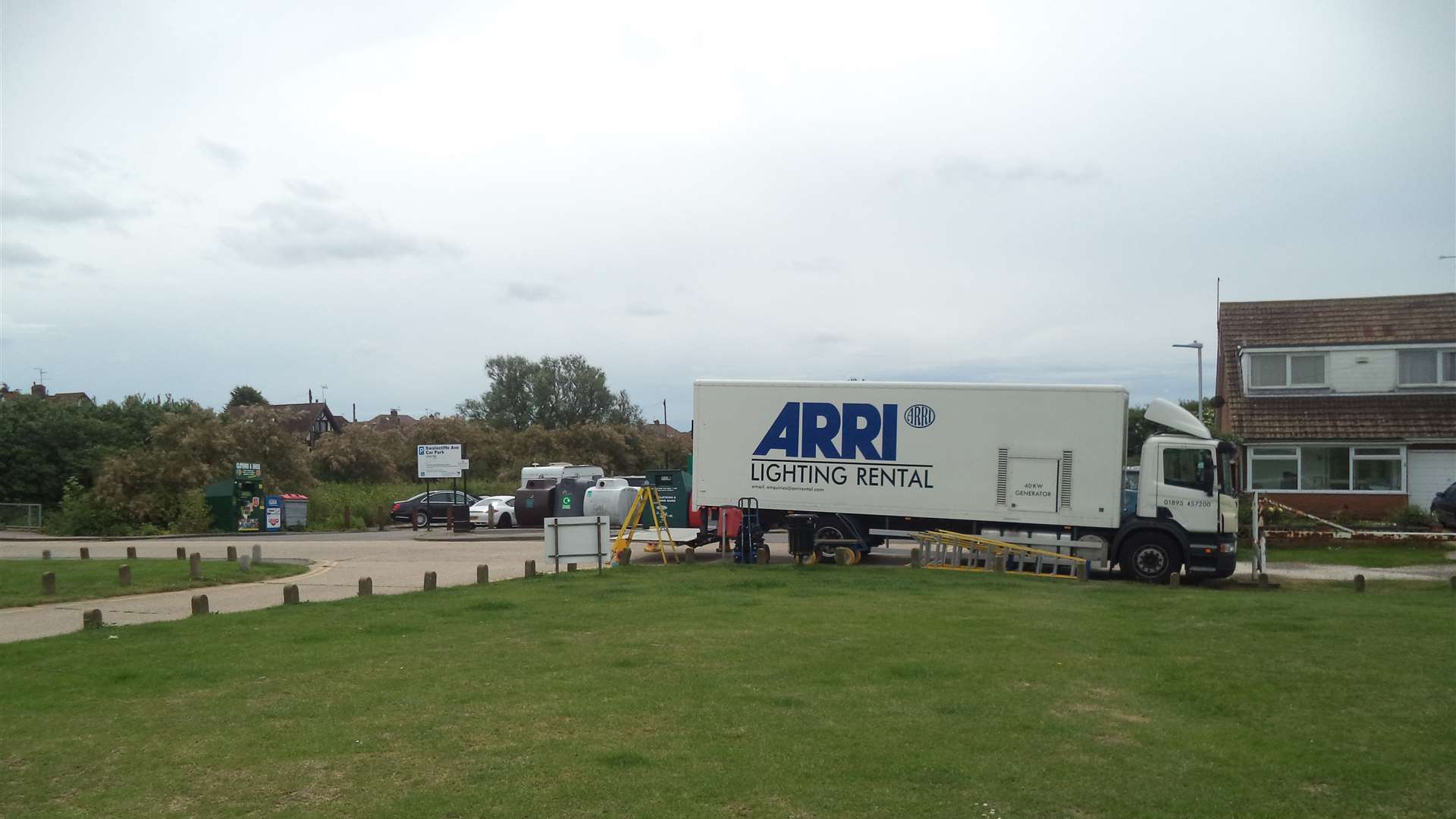 Large lorries and vans parked in Hampton