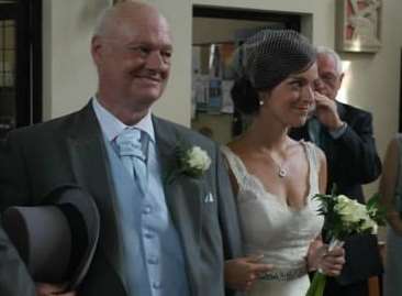 Bride Mary Babe walked down the aisle by her father Rob. Picture: Graham Scott Photography
