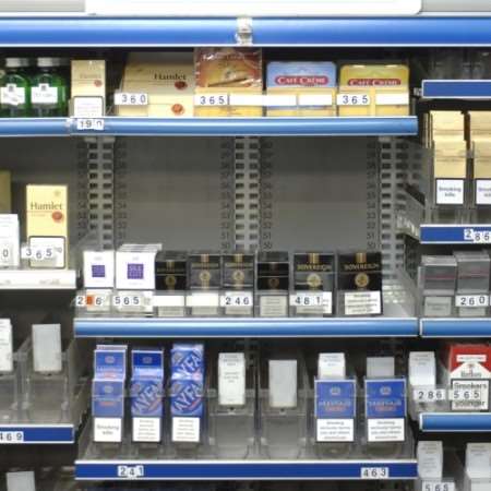 Cigarettes will no longer be on display like this under a new government ban