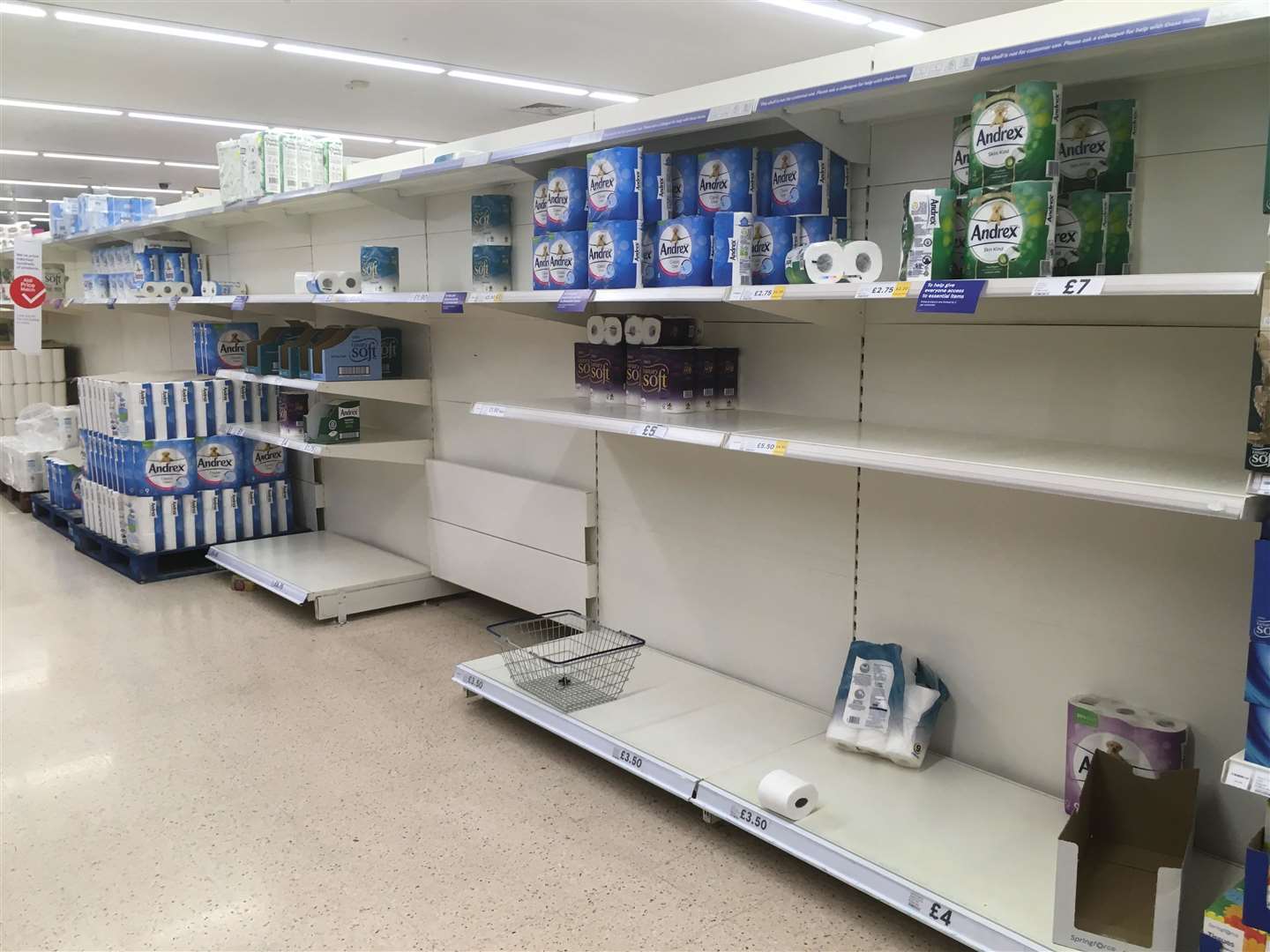 Shoppers struck at Tesco Sheerness on Sunday leaving many shelves stripped bare
