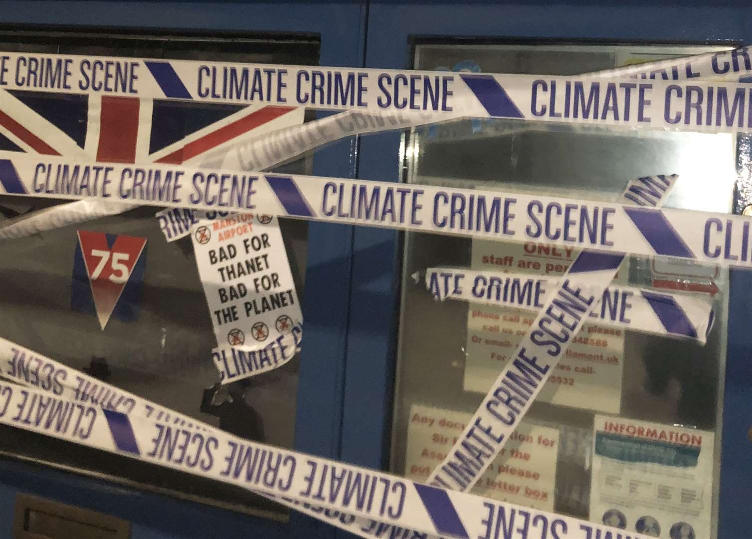 Mock police tape says 'Climate Crime Scene' Picture: Extinction Rebellion