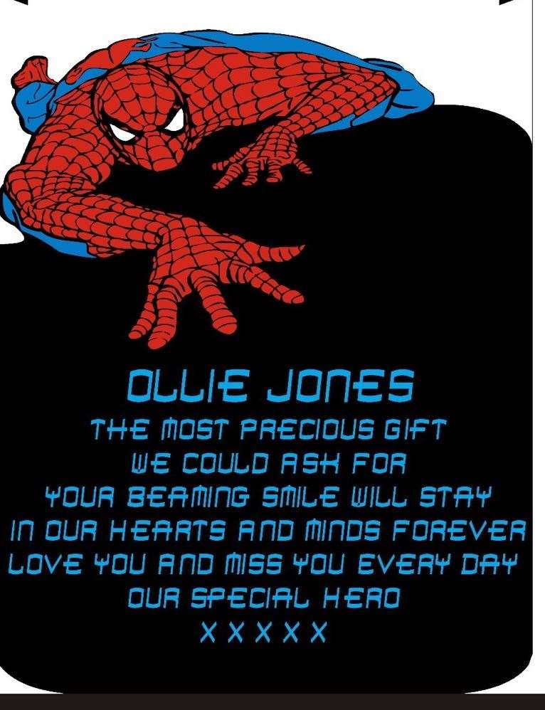 An early design of Ollie Jones' Spider-Man headstone (12956541)