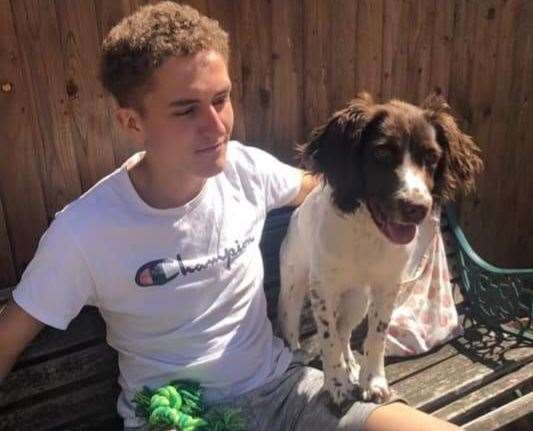 Benjamin Taylor with his beloved English springer spaniel, Molly. Picture: Melanie Megson