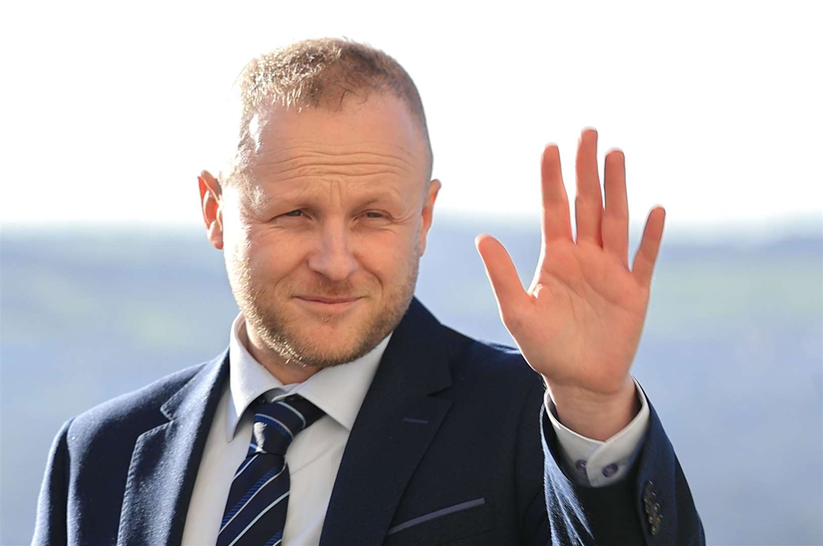 Jamie Bryson, a loyalist activist, has challenged the DUP leader to a public debate (Liam McBurney/PA)