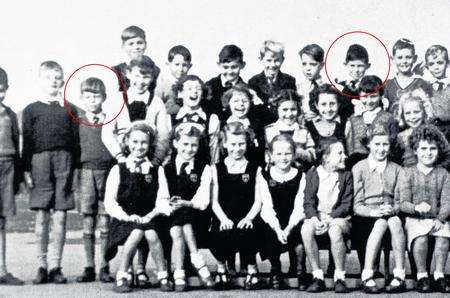 Mick Jagger (circled left) and Keith Richards (circled right) pictured aged seven at Wentworth Primary School, Dartford