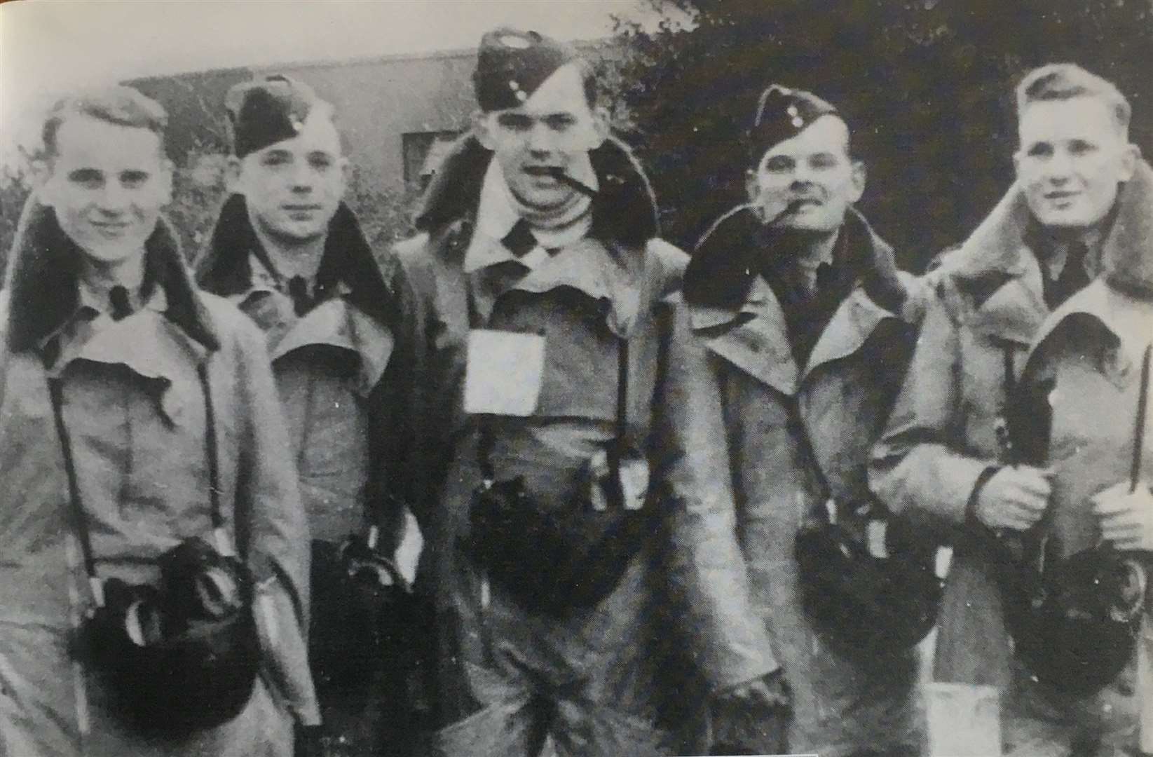 Robert Palmer, far right, with his squadron in 1940