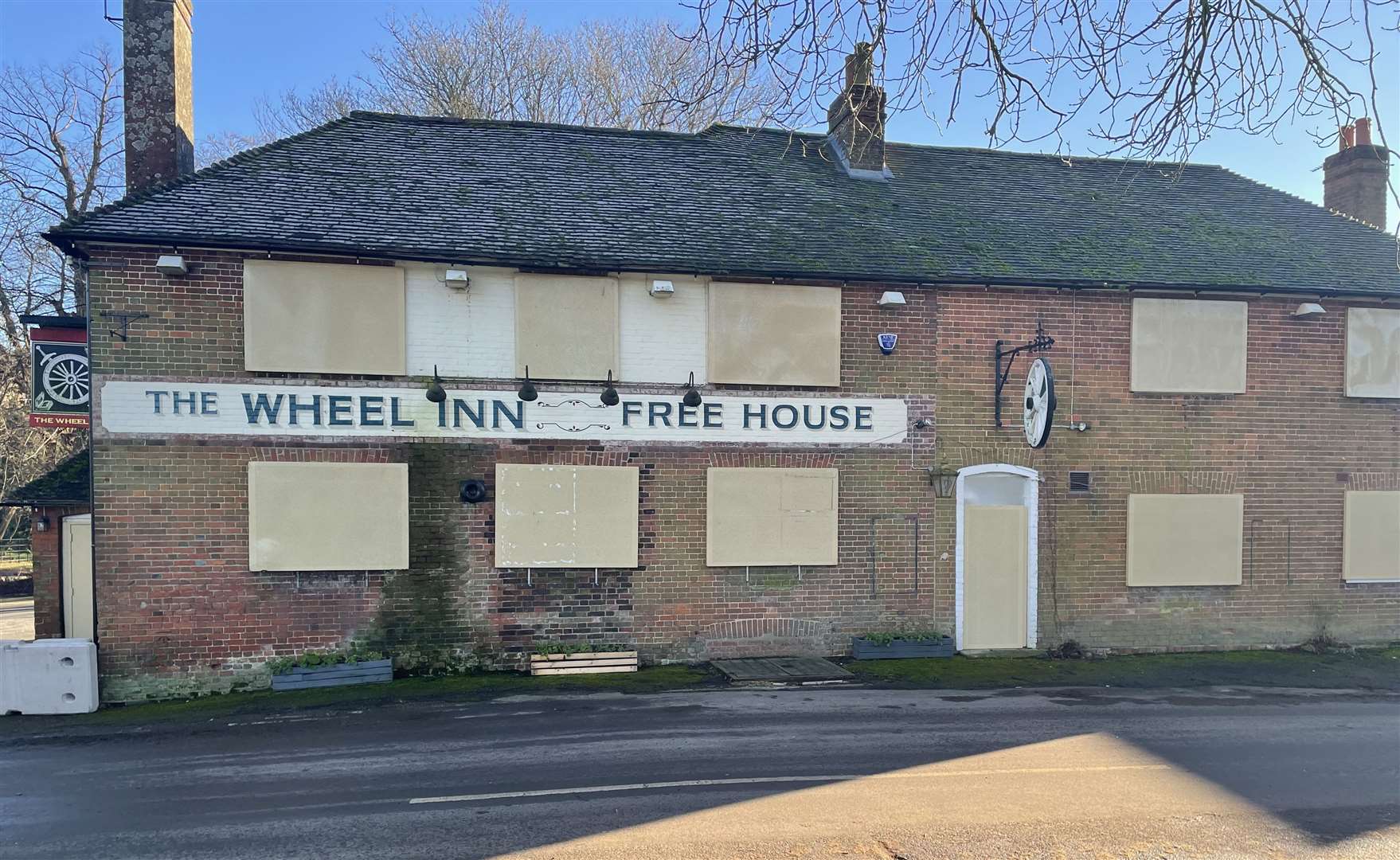 The Wheel Inn was boarded up earlier this week