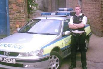 Christopher Pollitt when he was a police officer in Gravesend