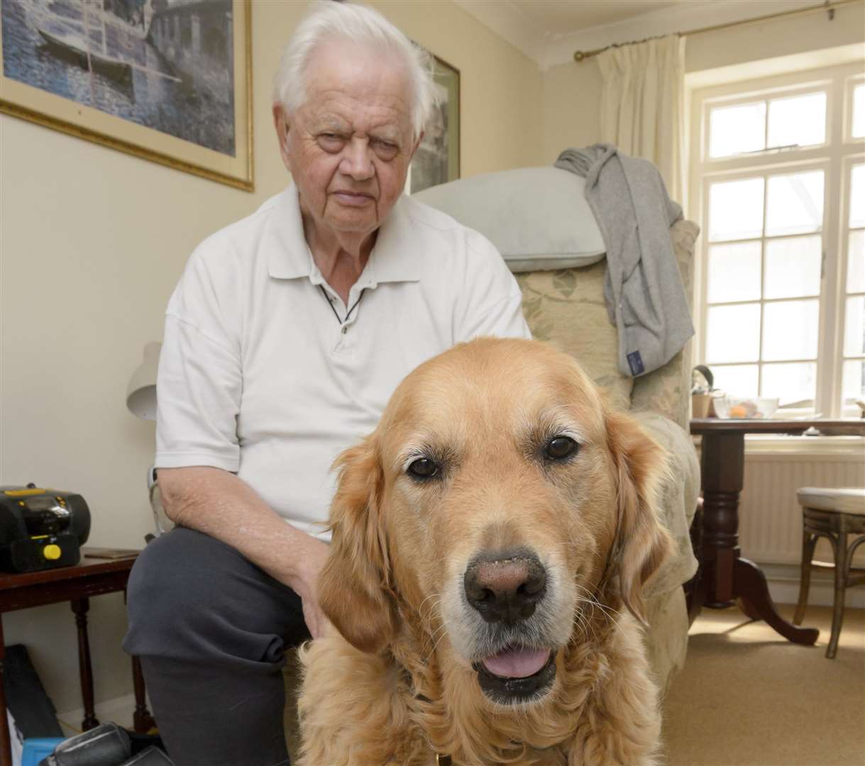 Derek Beal and his guide dog Paddy. Picture: Andy Payton