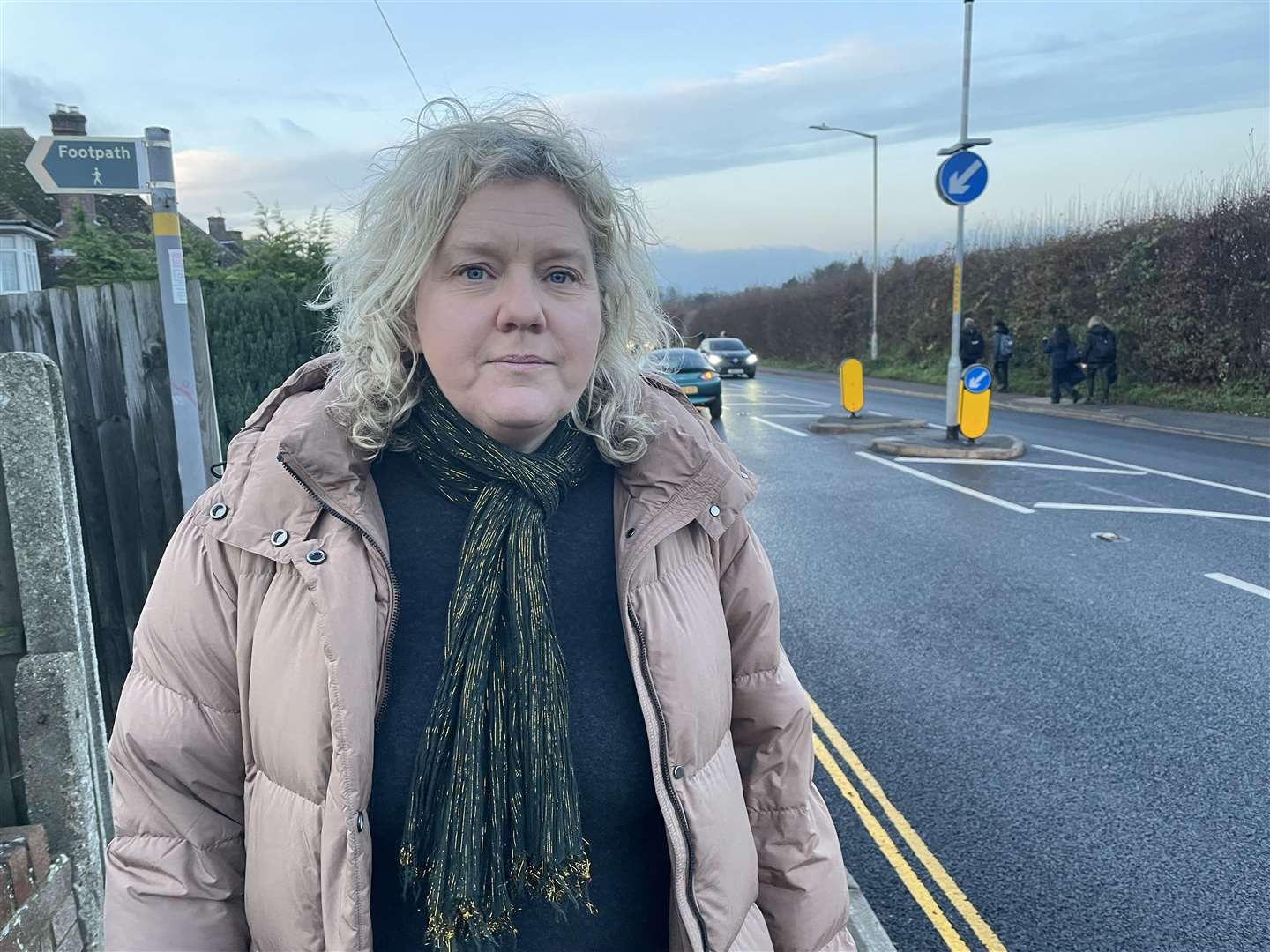Canterbury councillor Mel Dawkins wants the traffic island in New Dover Road to become a pelican crossing