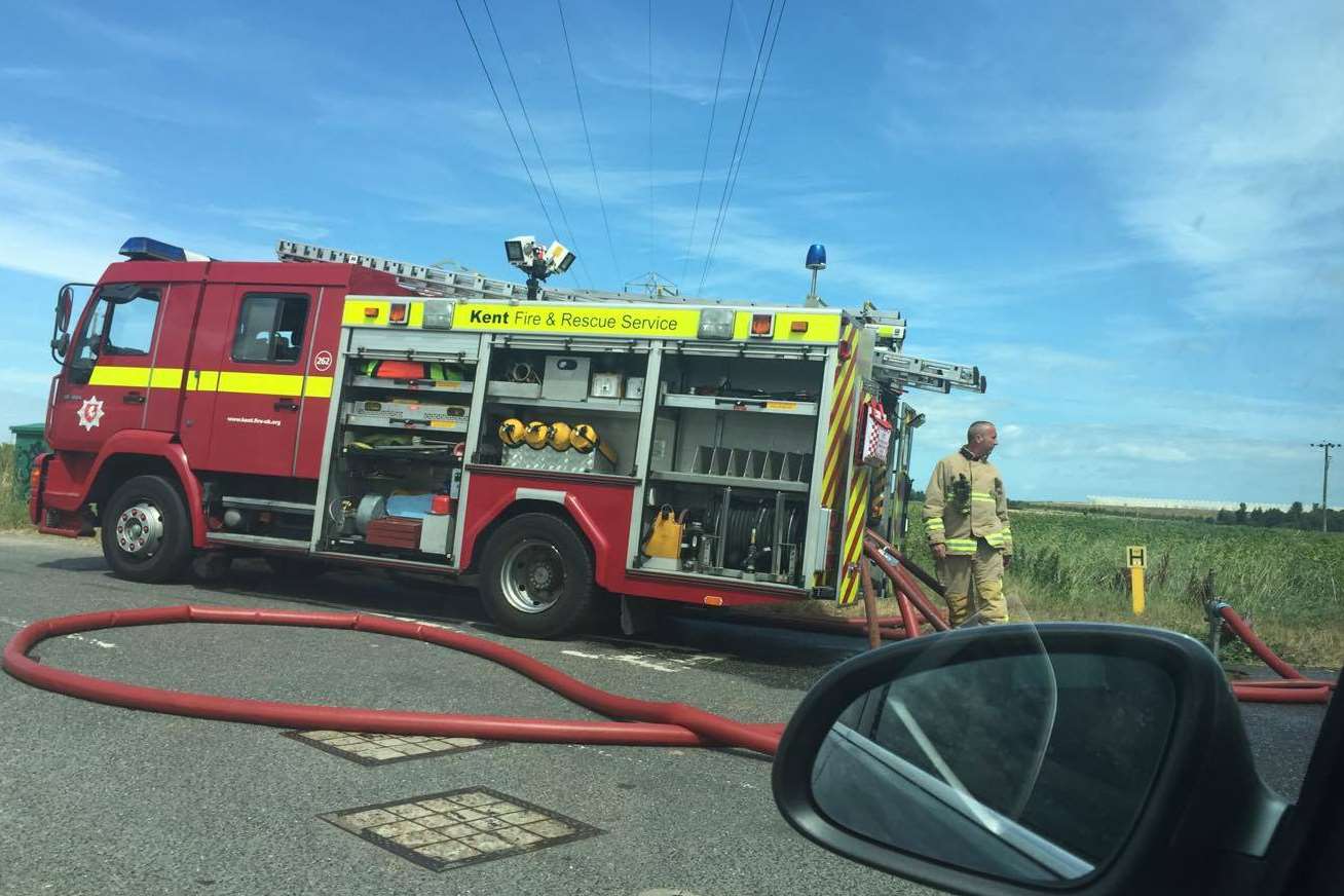 Fire crews at the scene. Picture: Jules Katherine Bailey.