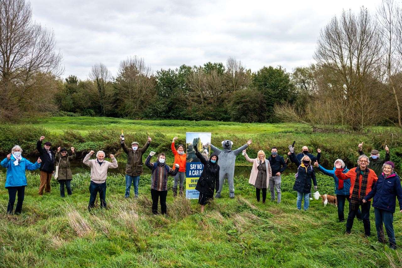 Those who campaigned against the expansion gathered at the water meadows last weekend to celebrate the plans being scrapped