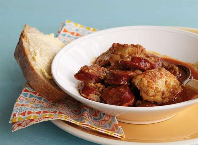 Goan chicken and chorizo stew from Anjum Anand's Quick & Easy Indian
