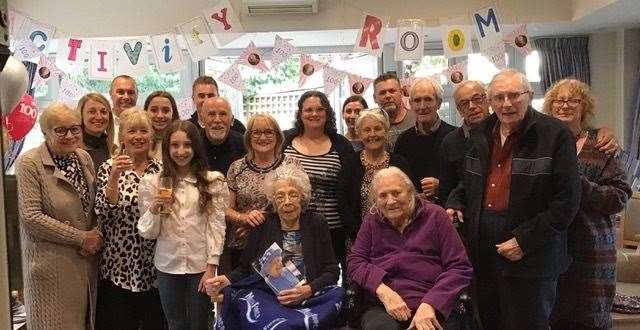 Joyce and her family at her 100th birthday party