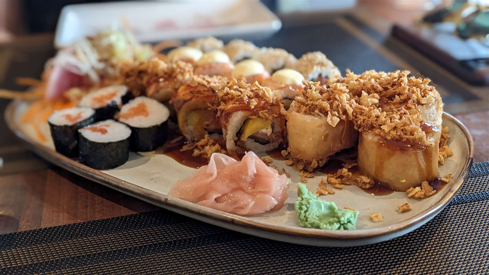 Bottomless sushi menu at Kazoku