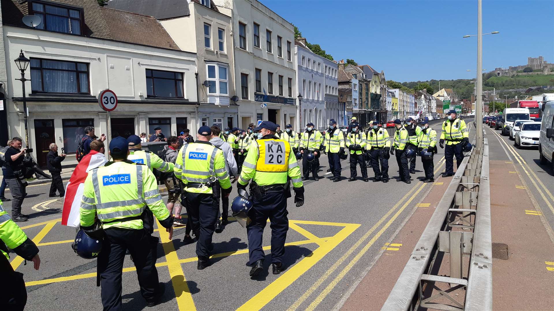 Police were drafted in from forces across the south east