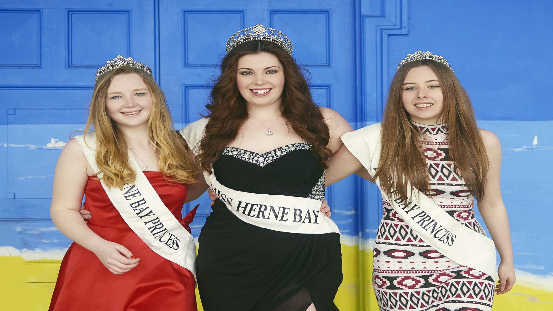 Left: Princess Emma Hudson, centre Miss Herne Bay, Alice Upton, right, princess Kelly Roy
