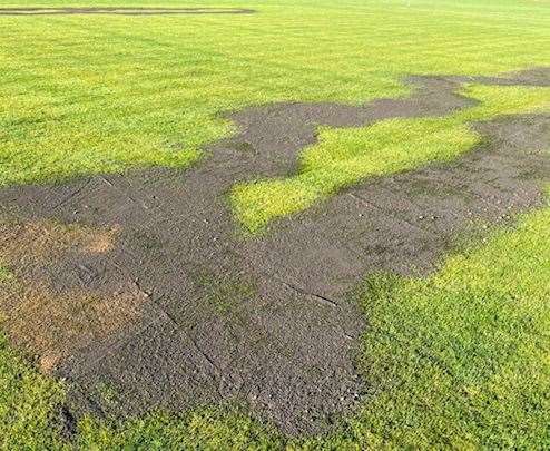 Oil has been poured over the pitch at Newington Cricket Club in Bobbing by vandals