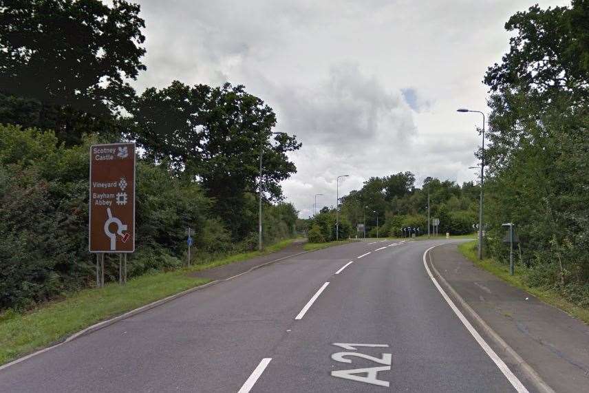 There's delays on the A21 in both directions after an earlier accident. Picture: Google
