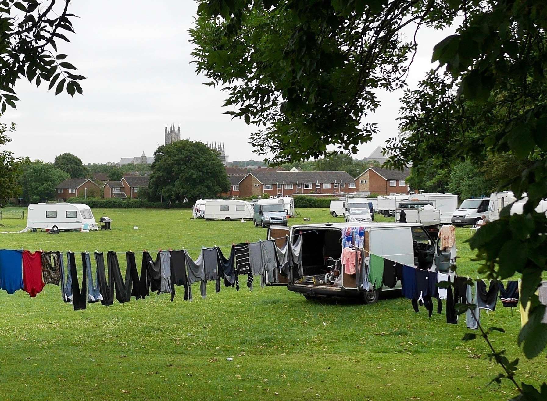 Travellers made themselves at home for five days on the Beverley Meadow.