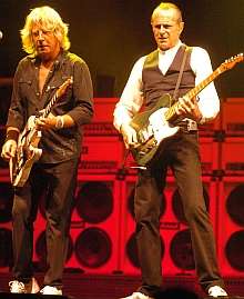 Francis Rossi, pictured right, at Rochester Castle Concerts with Rick Parfitt