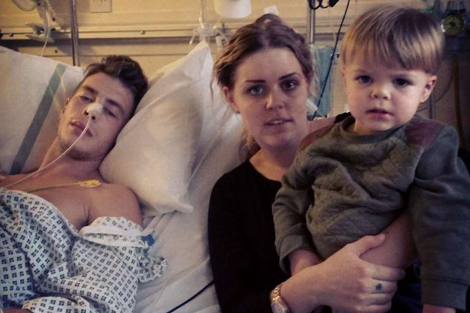 Felix in hospital with Cola and son Ralph