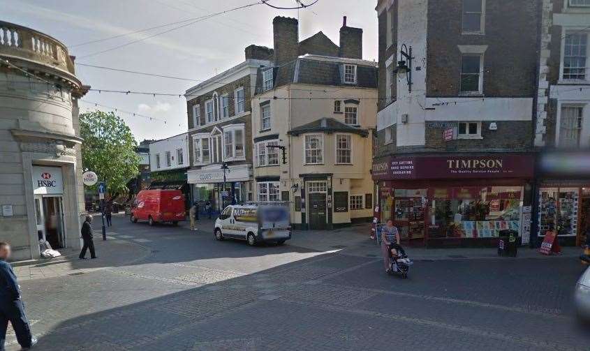 Witnesses reported seeing the man with an axe in Ramsgate town centre walking around King Street and Harbour Street. Picture: Google (8772179)
