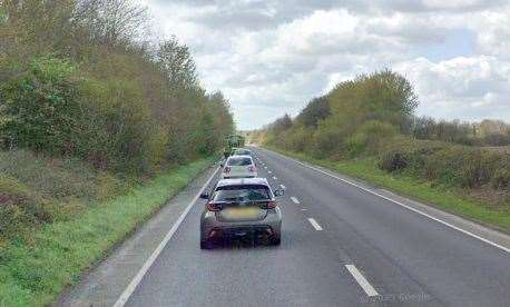 General view of the A256 at Eastry where the accident happened. Picture: Google Maps