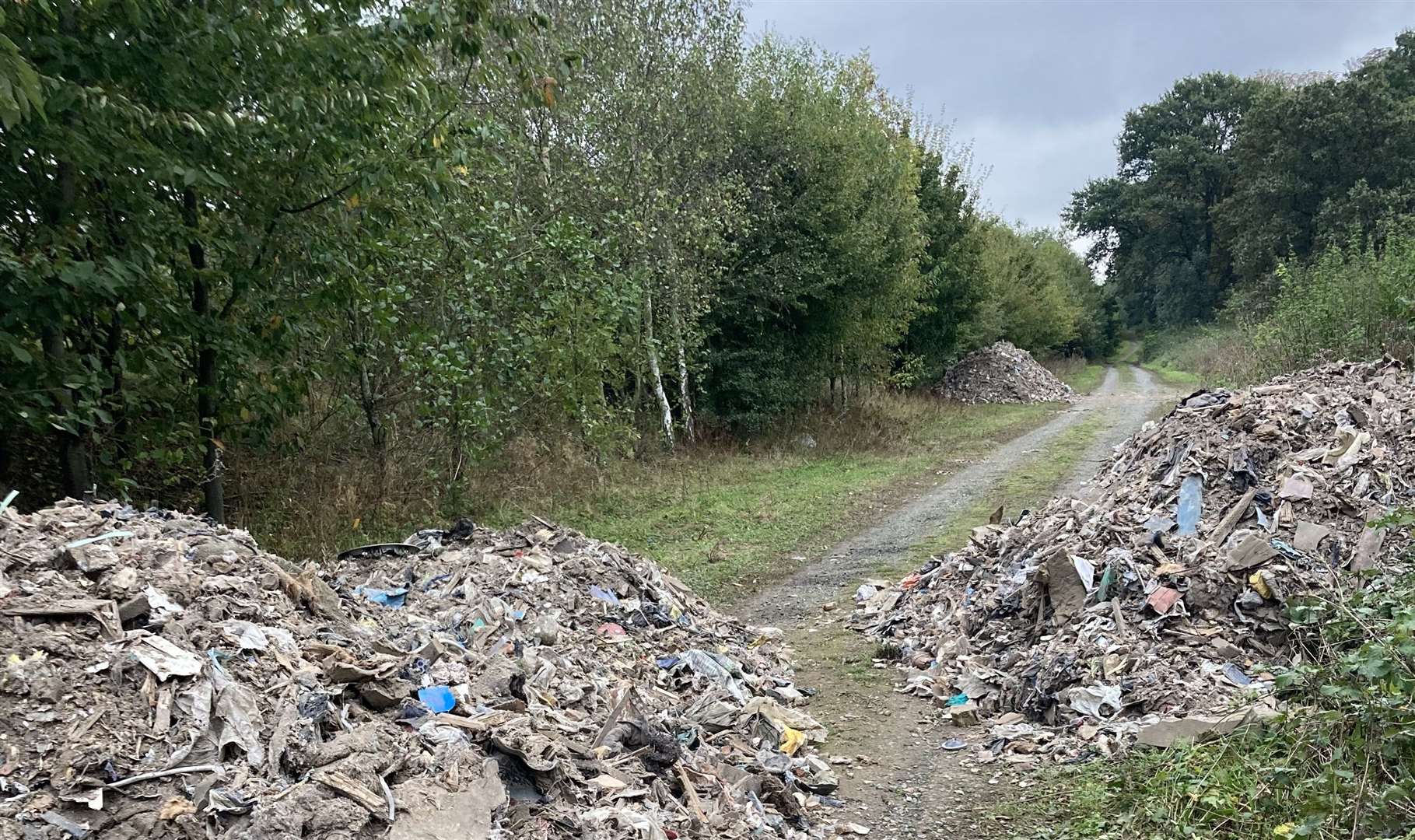 Fly-tipped waste on the land near Cobham. Image: Gravesham Council