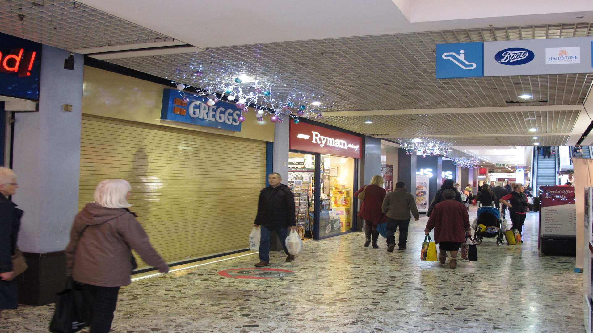 A mouse reportedly fell through the ceiling at Greggs in The Mall