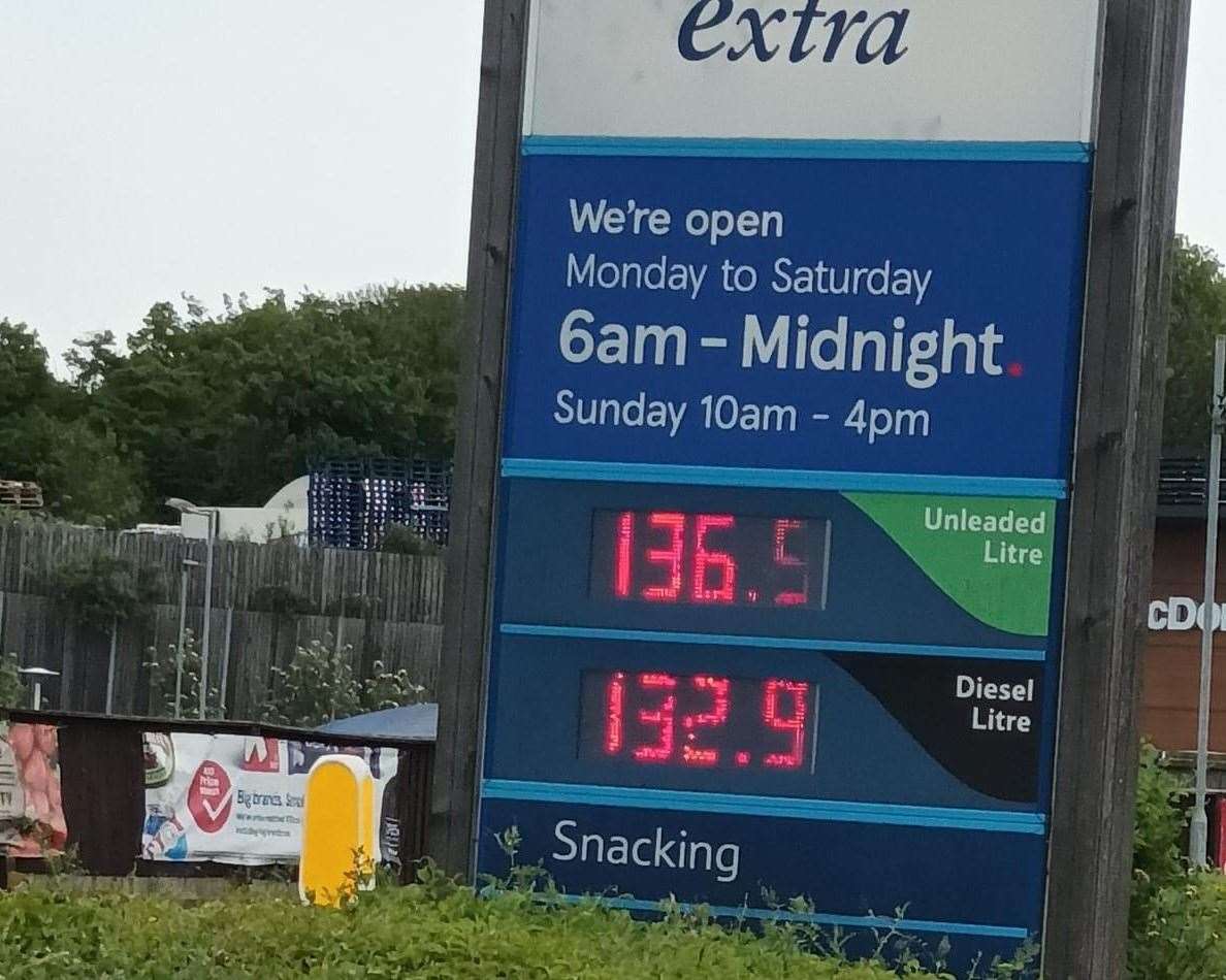 Petrol prices at Tesco in Gillingham. Picture: Colin John Mortimer