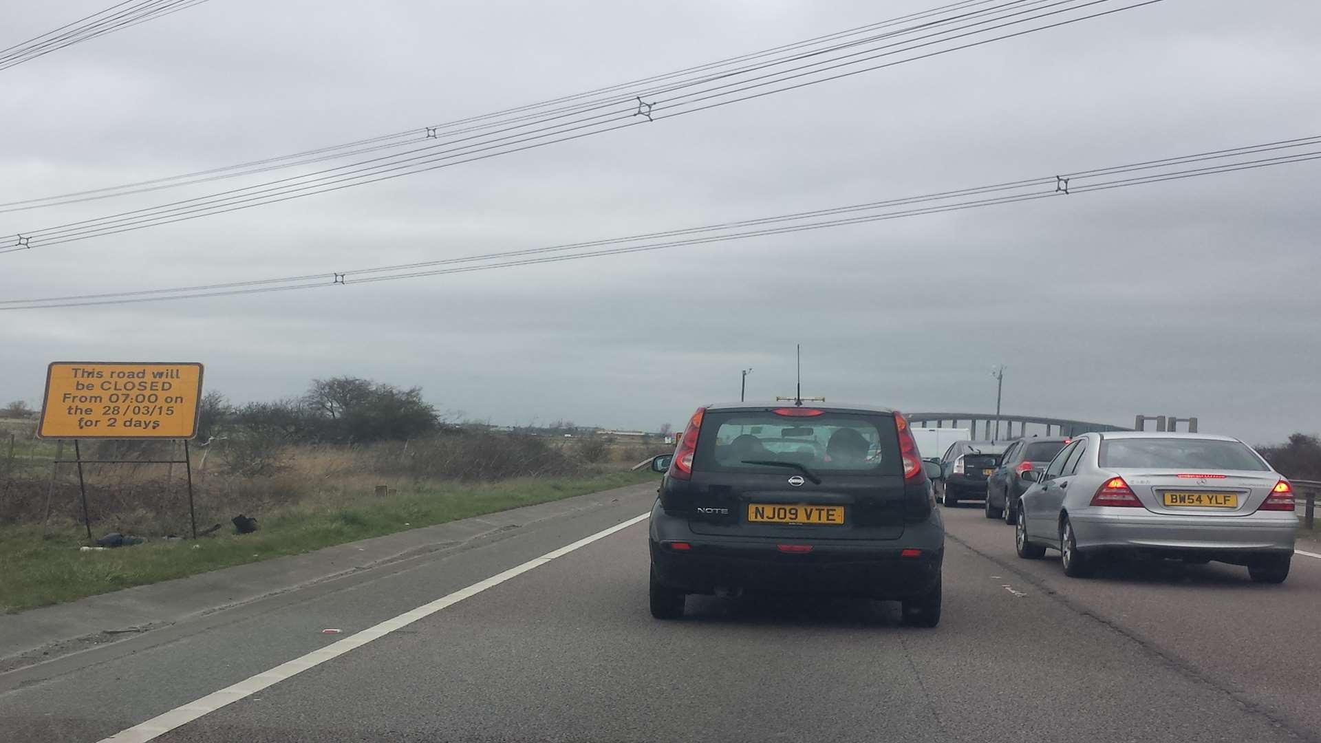 Drivers grind to a halt as the A249 Sheppey Crossing is closed
