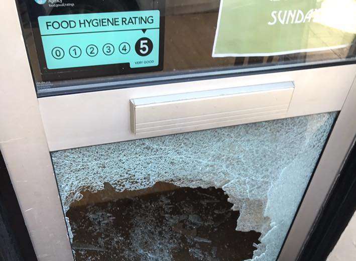 Thieves smashed through the door