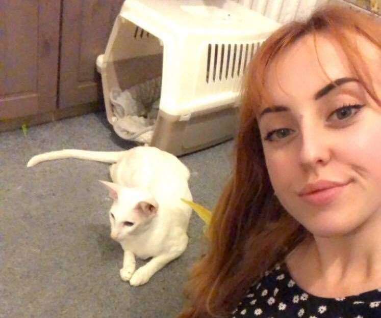 Pip Harris, 25, is behind plans for a new cat cafe in Canterbury city centre. Picture: Pip Harris