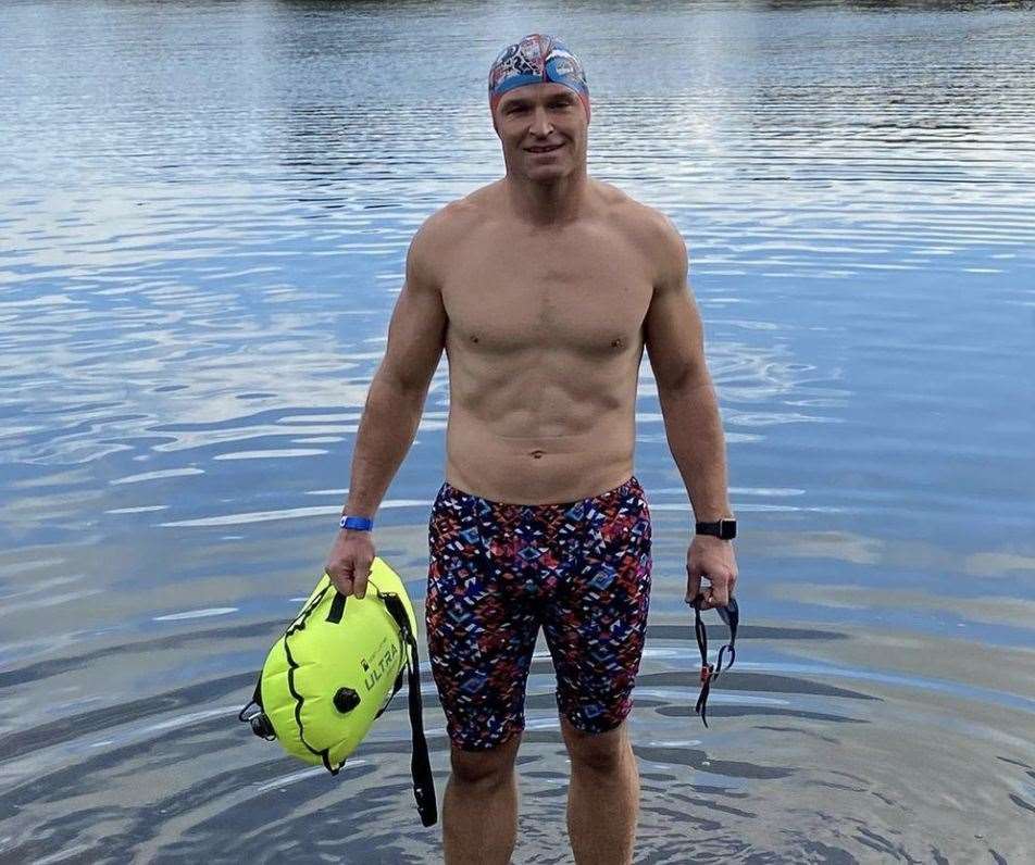 Professional swimmer Iain Hughes is a married father of two Picture: Iain Hughes/Instagram