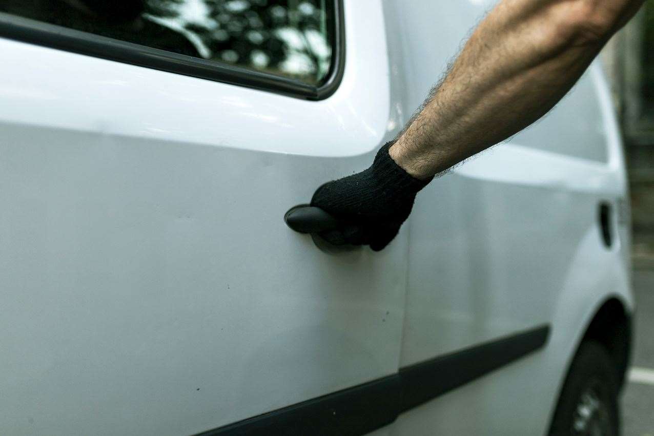 A man was seen trying car-door handles