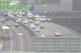 Six vehicles have crashed on the A2. Picture: Highways England