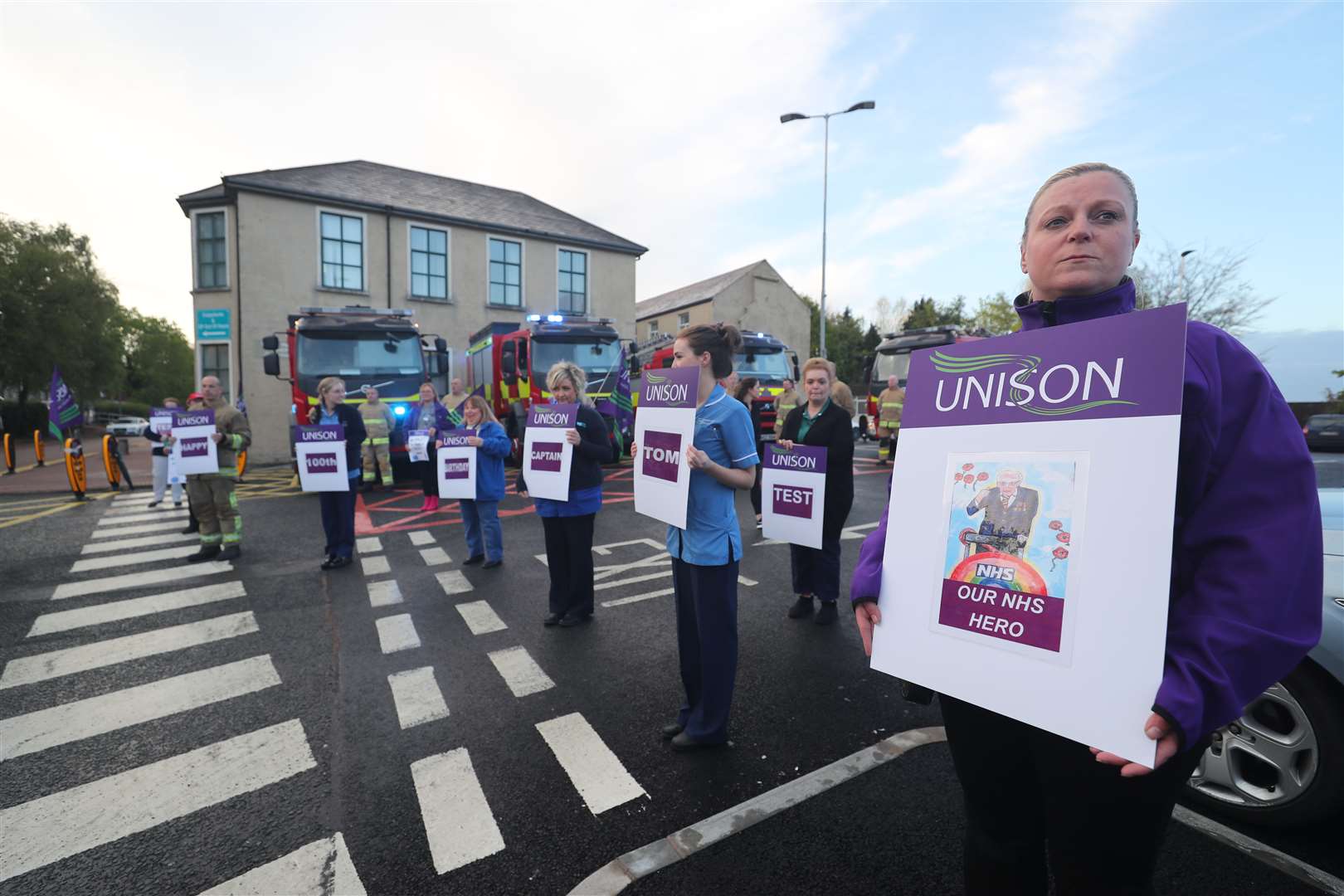 NHS workers in Newry said they wanted to thank all other key frontline workers (Niall Carson/PA)