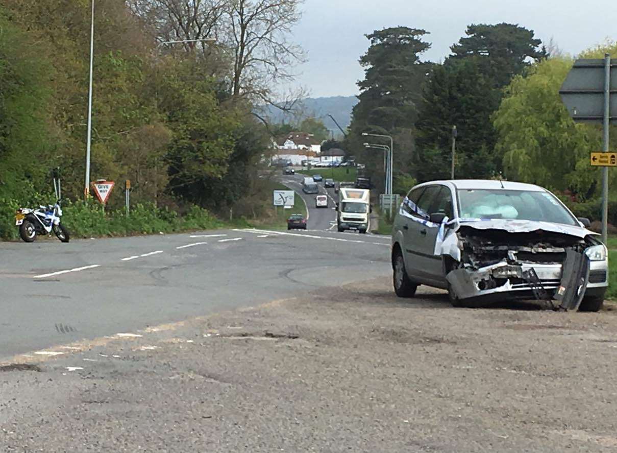 The aftermath of the crash on Maidstone Road