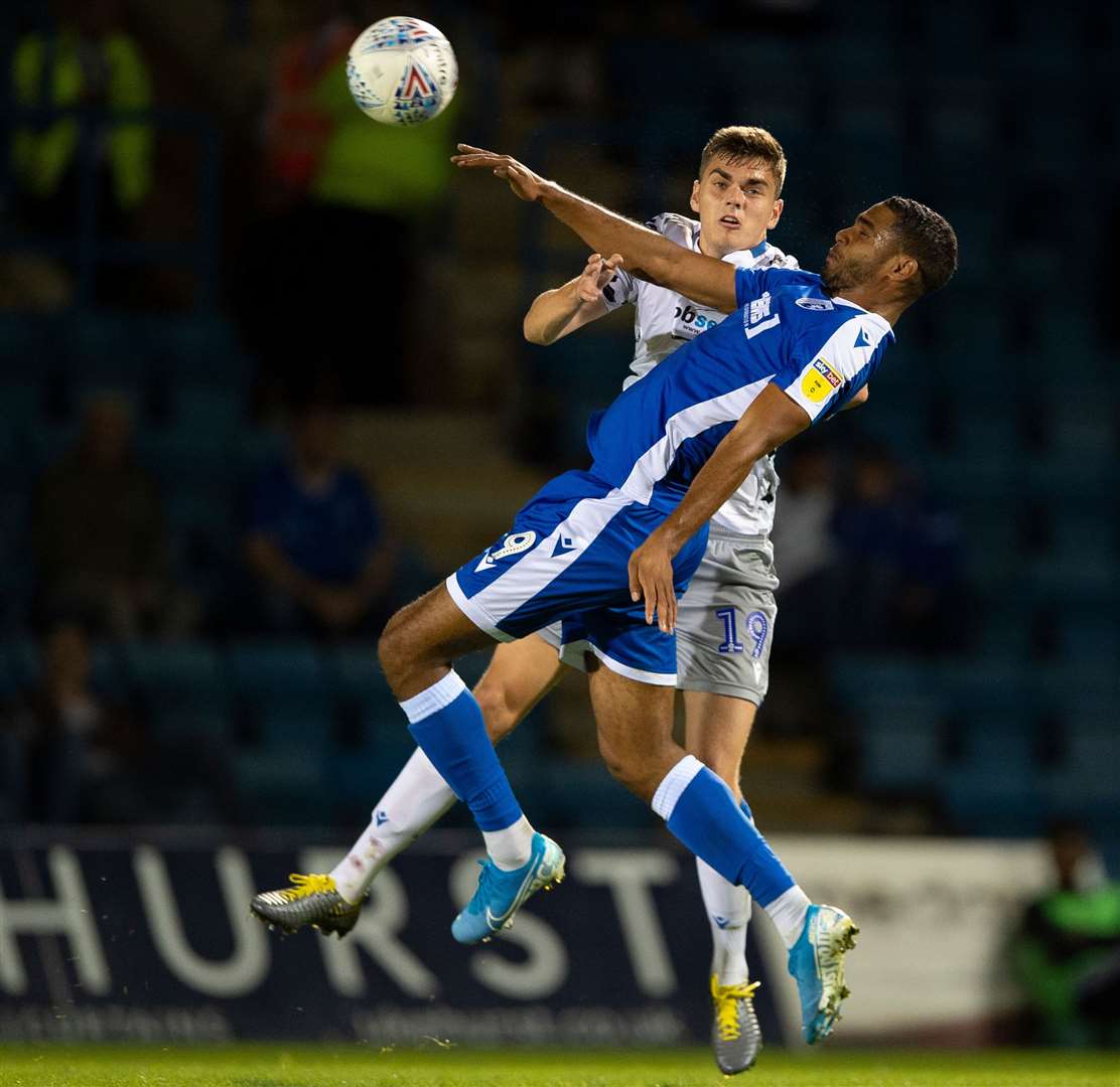 Mikael Mandron tries to control the ball against Colchester Picture: Ady Kerry
