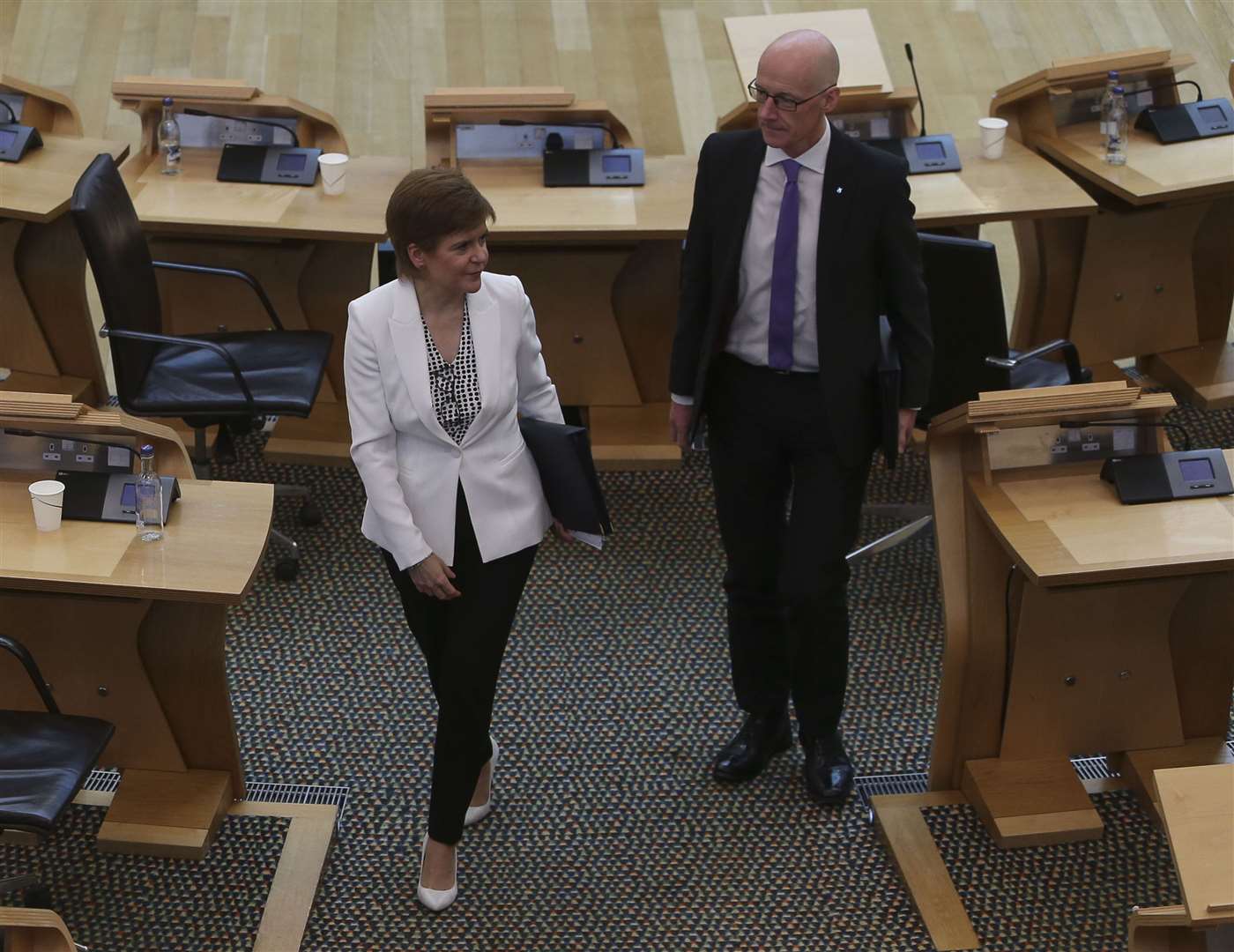 Nicola Sturgeon and John Swinney have come under fire over this year’s exam results (Fraser Bremner/Scottish Daily Mail/PA)