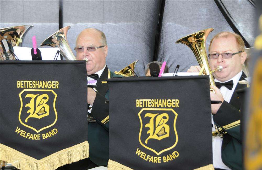 The Betteshanger Colliery Welfare Band entertaining the visitors at the Kent Miners' Festival