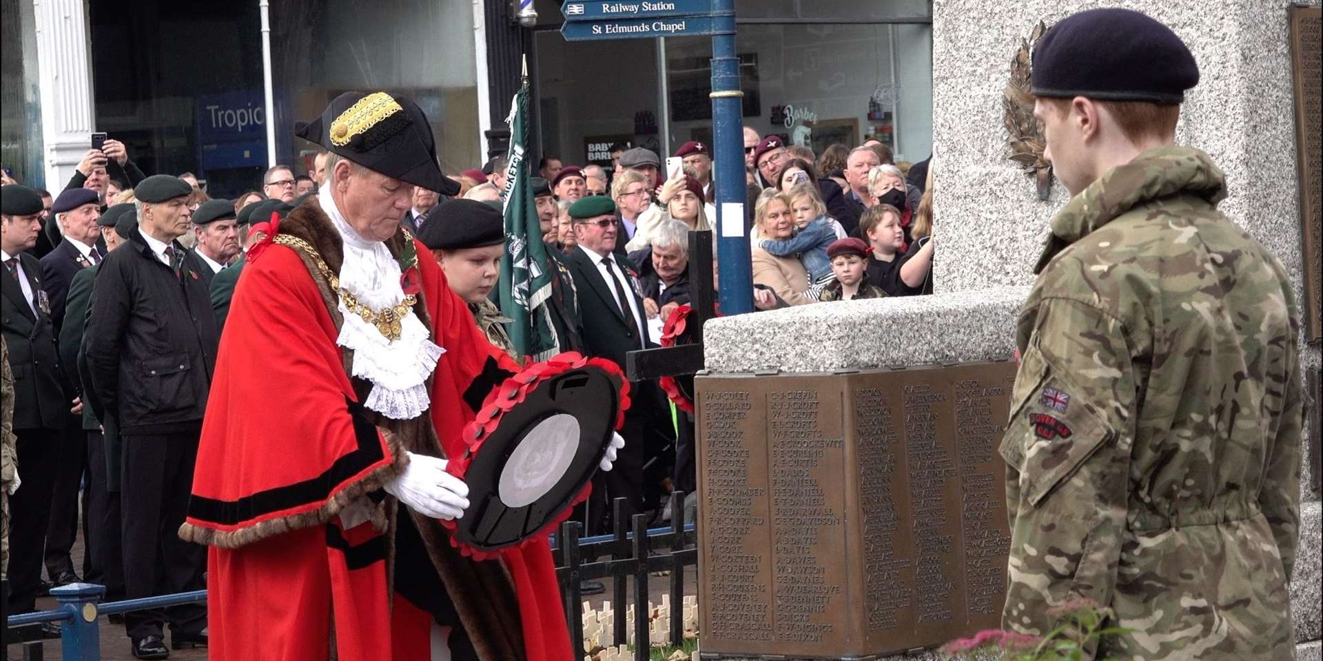 Mayor Gordon Cowan laying a wreath, Remembrance Sunday 2021. Picture: Annual Dover Film festival