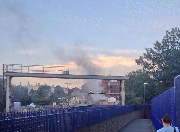 Smoke was seen coming from the site. Picture: @chris_c88