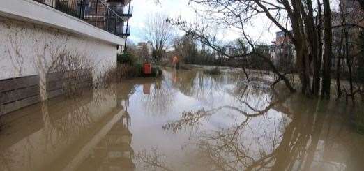 A footpath between Tovil and Maidstone town centre was flooded to 'waist height'. Picture: Matt Perry