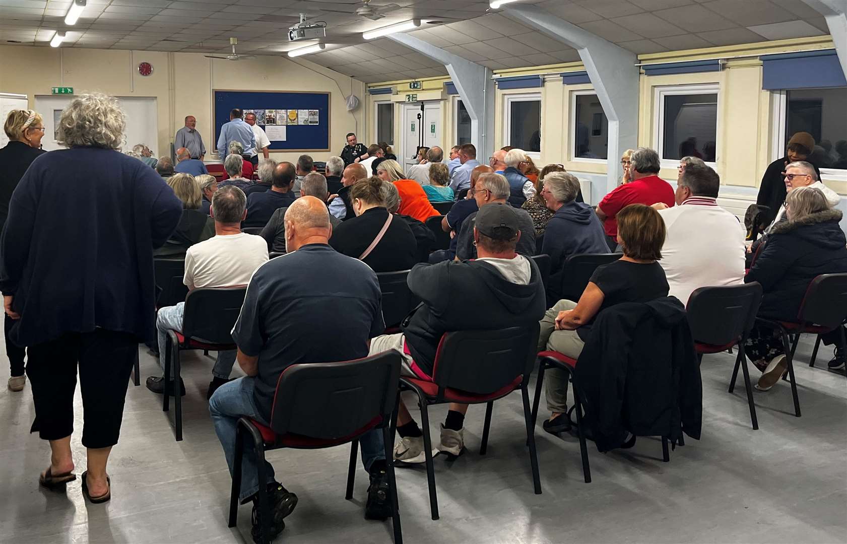 More than 80 residents packed the community hall
