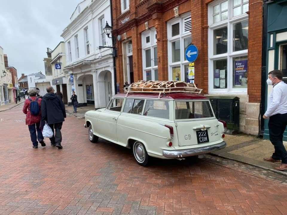 Vintage cars have been spotted in the town centre. Picture: Faversham Town Council