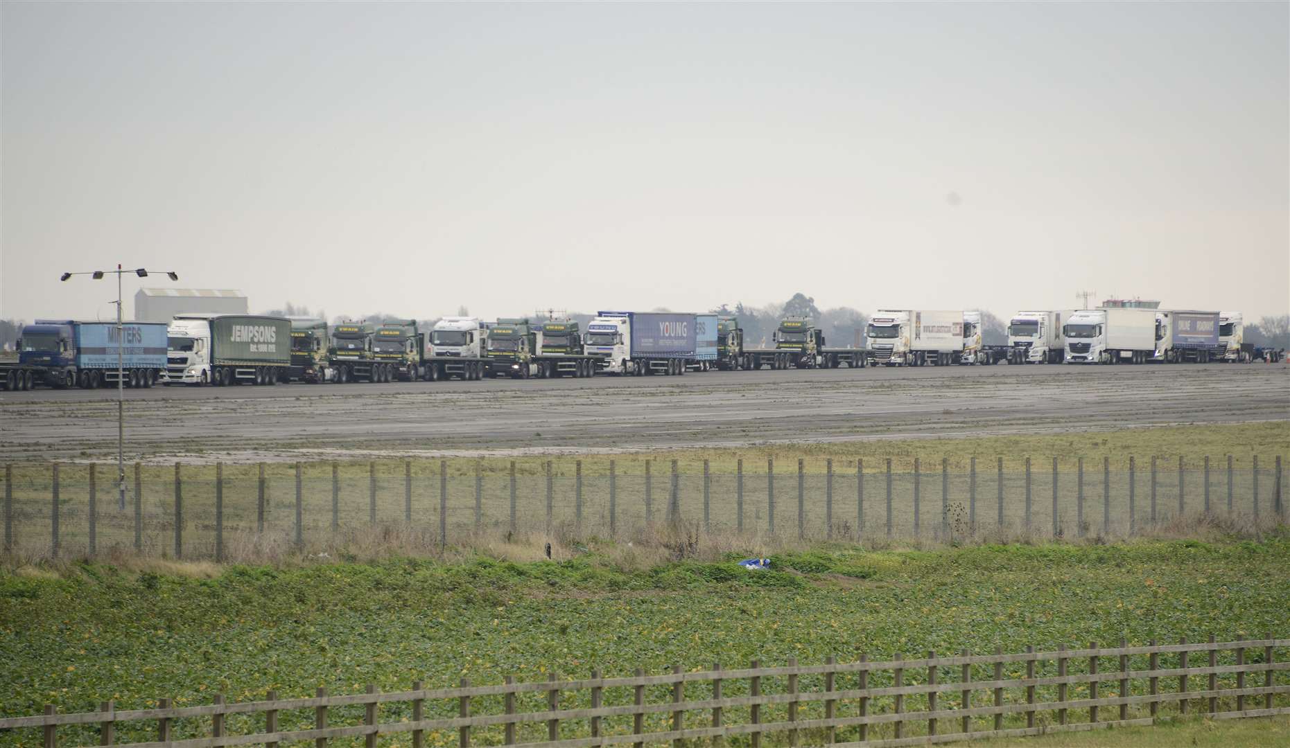 Lorries lined up at Manston. Stock Picture: Paul Amos