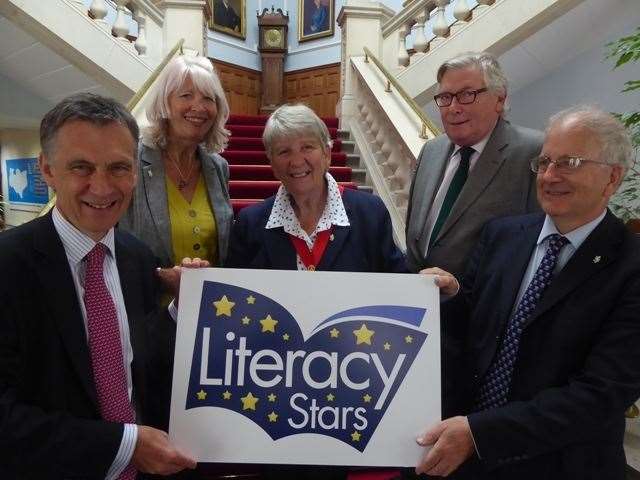 Literacy Stars supporters councillors Rory Love, Liz Hurst, Anne Allen, Matthew Balfour and Michael Payne (13996803)